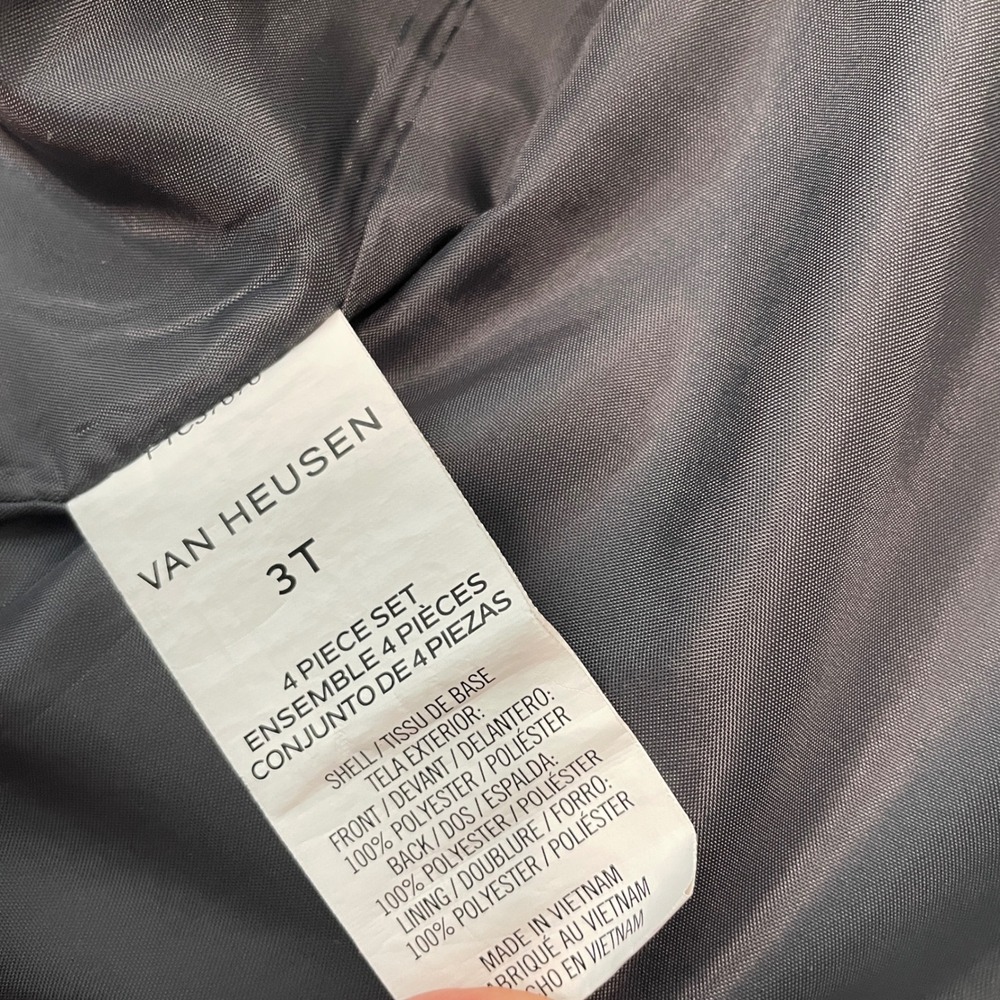 Van Heusen Gray Suit Vest Toddler 3T Boys Formal Wedding Dress Wear Party Layer - Picture 6 of 7